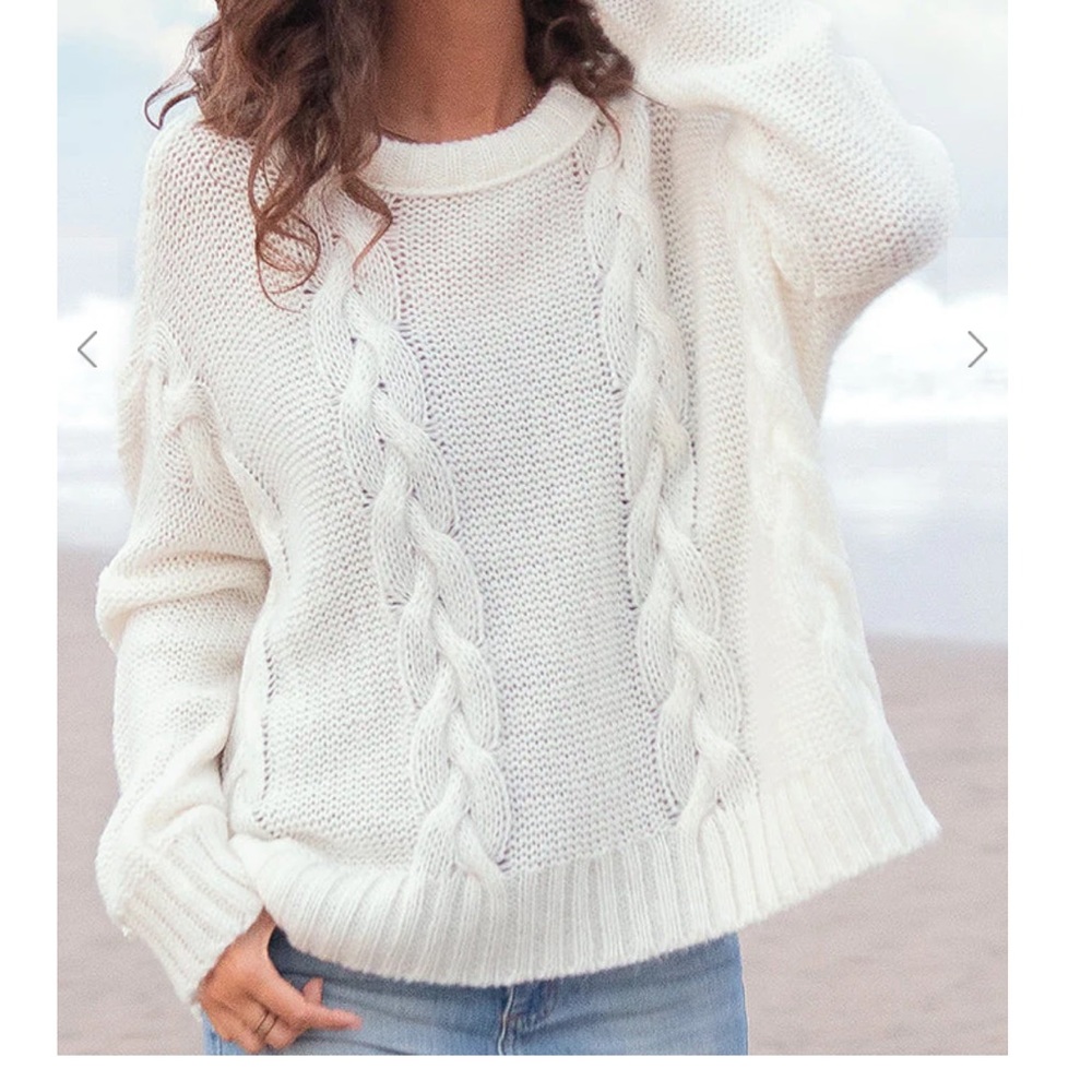 Wooden Ships cropped cable boyfriend sweater